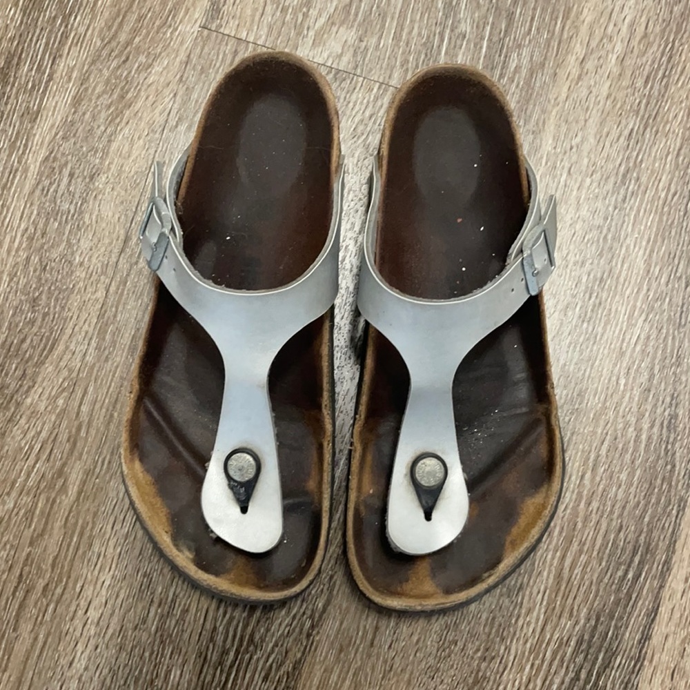 Birkenstock!!!Silver used sandals